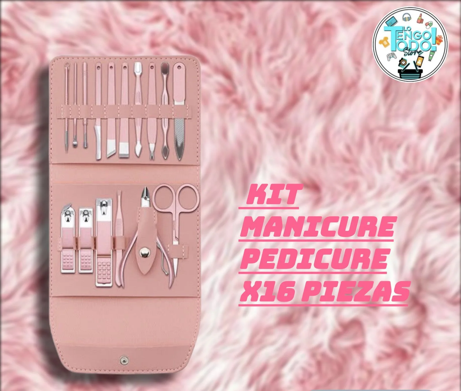 KIT MANICURE PEDICURE 16 PIEZAS