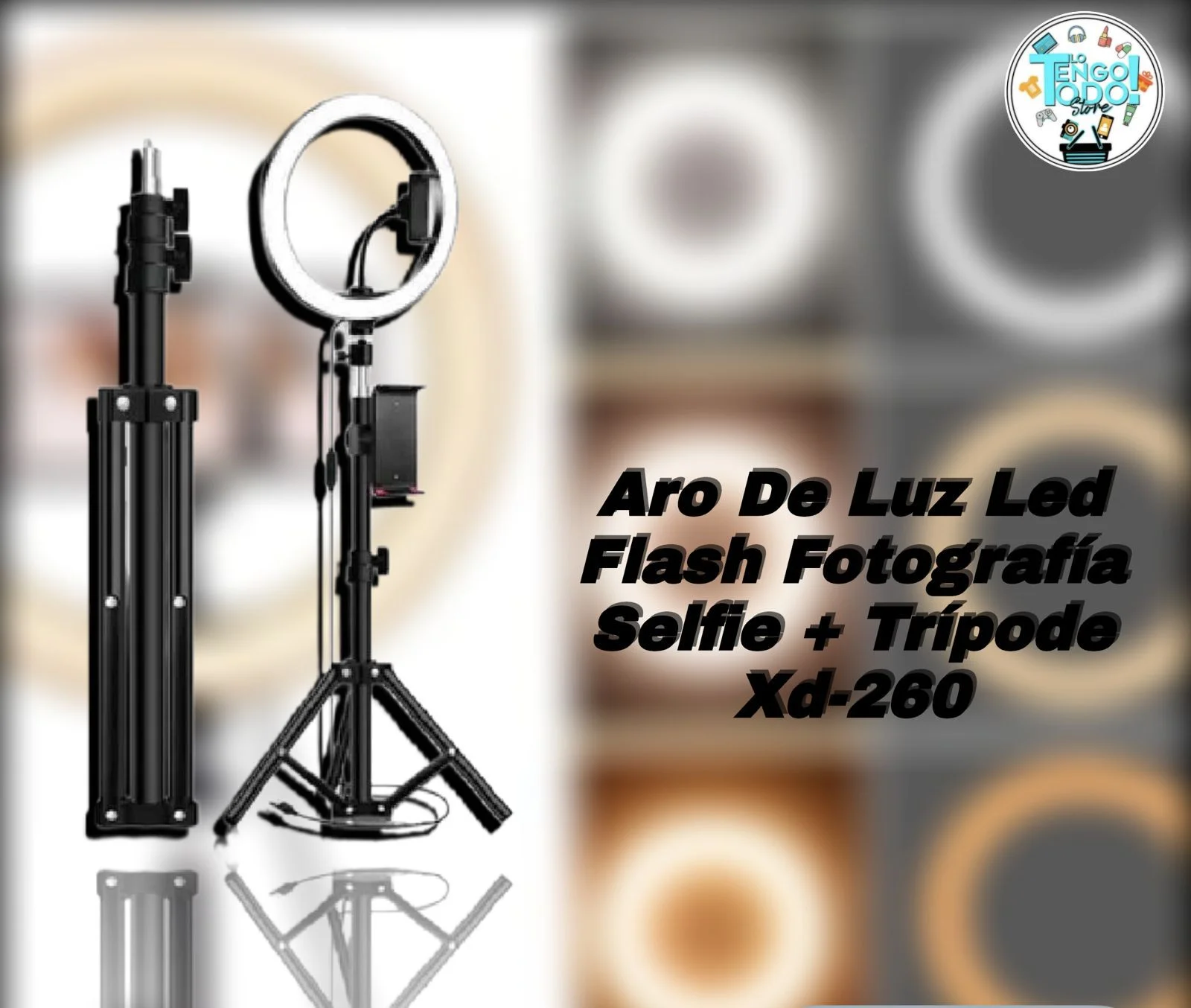 ARO DE LUZ LED FLASH FOTOGAFICO SELFIE + TRIPODE X