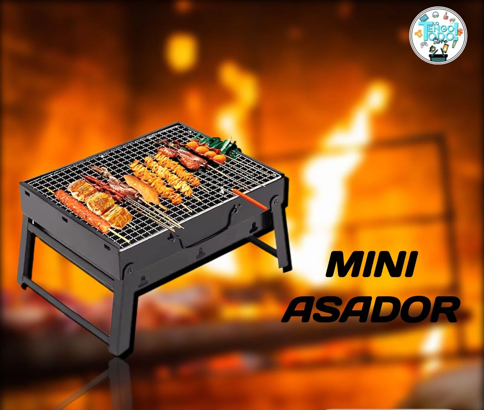 MINI ASADOR PARRILLA BRASERO A CARBON