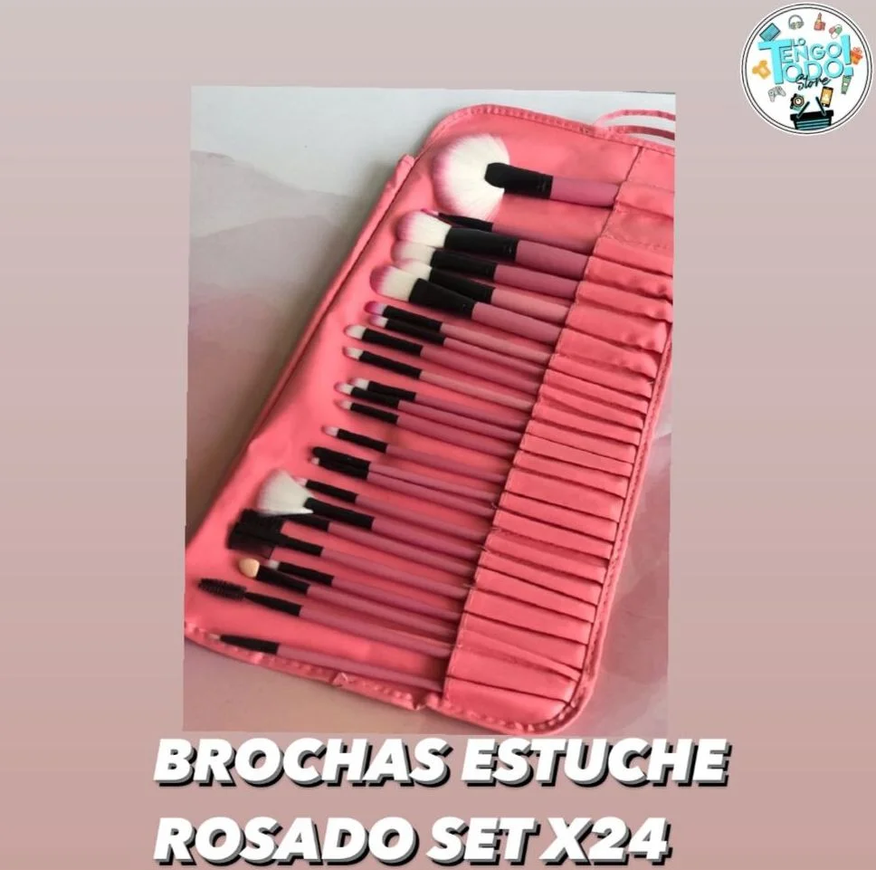 BROCHAS ESTUCHE ROSADO SET X24